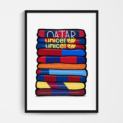 Barcelona Shirt Stack Print