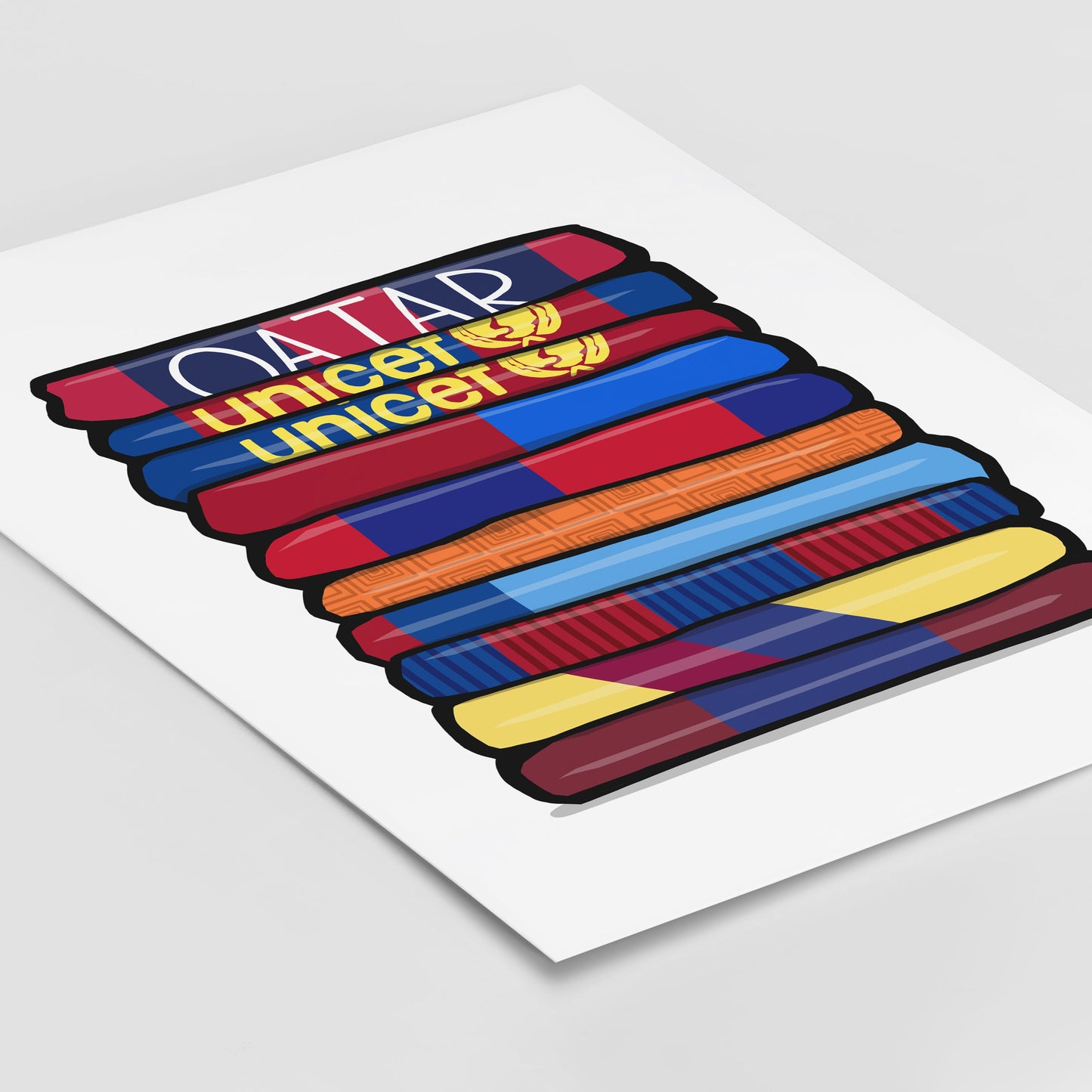 Barcelona Shirt Stack Print