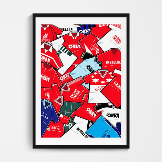 Barnsley Shirts Mash Up Print