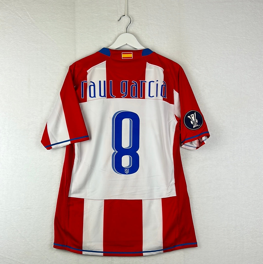 Atletico Madrid 2007/2008 Player Issue Home Shirt - Raul Garcia 8 - Champions League