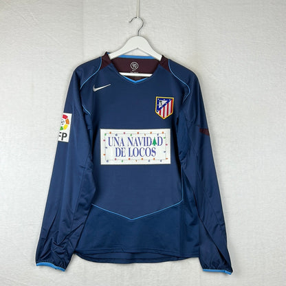 Atletico Madrid 2004/2005 Player Issue Away Shirt - Una Navidad De Locos Sponsor