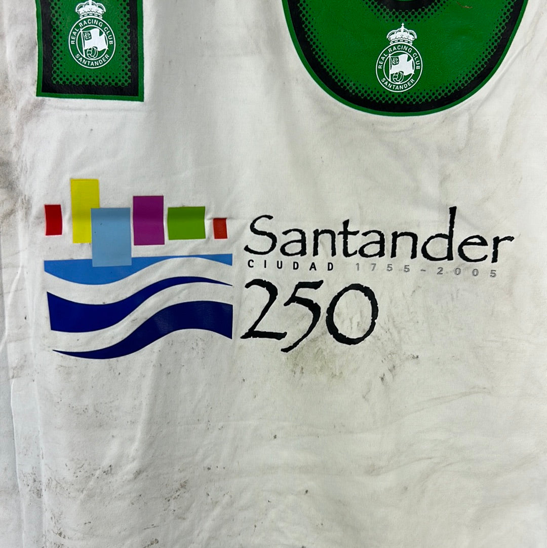 Racing Santander 2004-2005 Match Worn L/S Away Shirt - XL - Guerrero 10