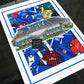Birmingham Kit Collage Retro Shirts & Stadium Football Print
