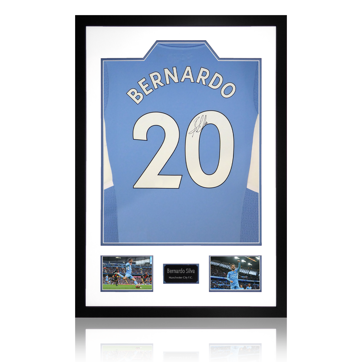 Bernardo Silva Signed Man City 21-22 Shirt Premium Frame