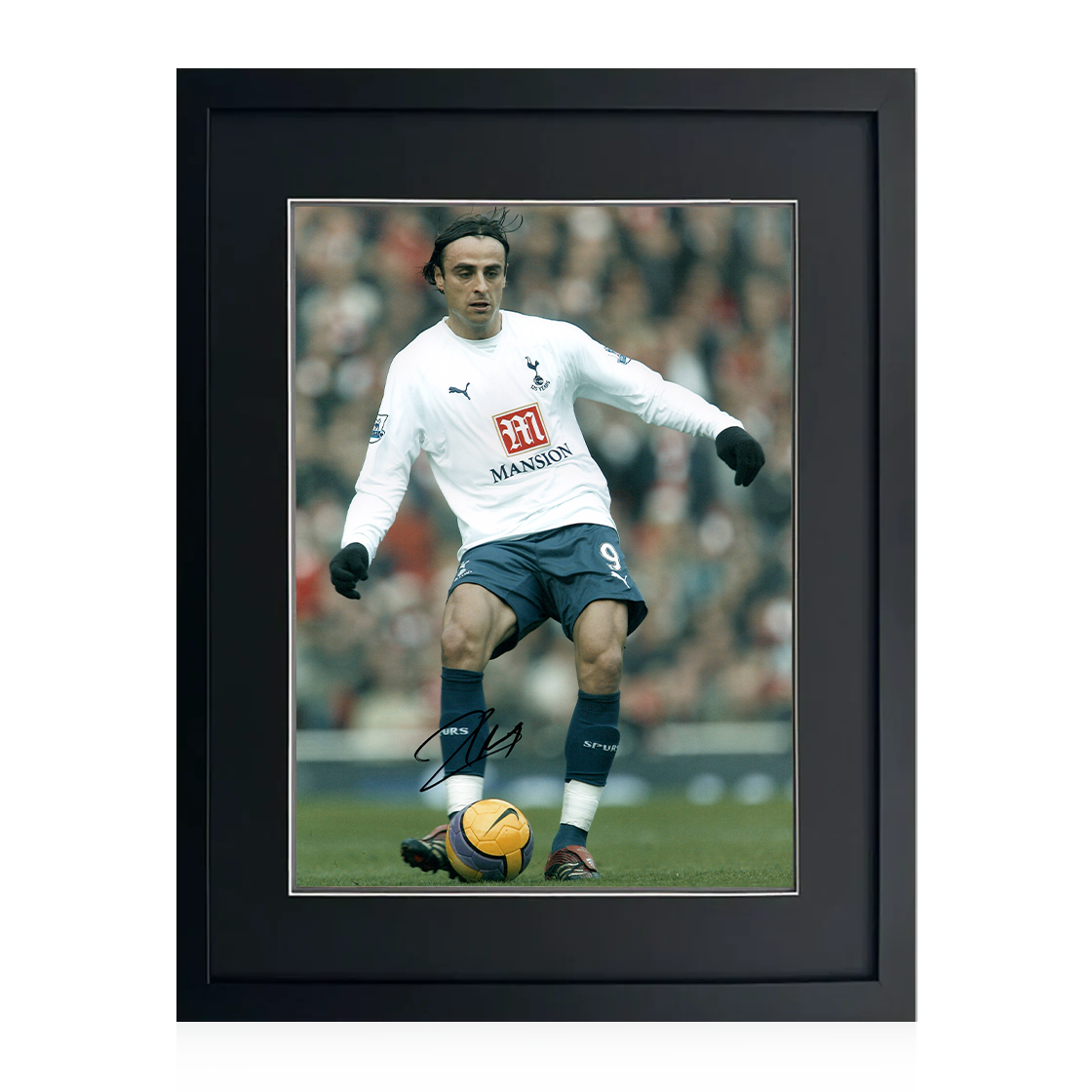 Dimitar Berbatov Signed Tottenham Hotspur Image Deluxe Mount Frame