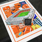 Blackpool Kit Collage Retro Shirts & Stadium Football Print