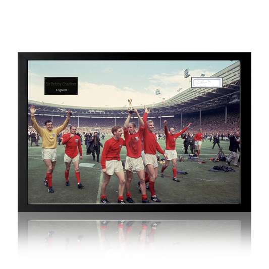 Sir Bobby Charlton Signed England Cut Iconic Frame
