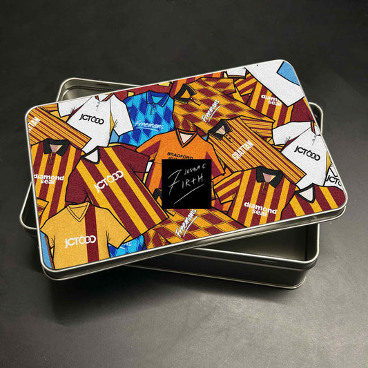 Bradford Inspired Football Retro Shirts Metal Sweets / Biscuit Tin