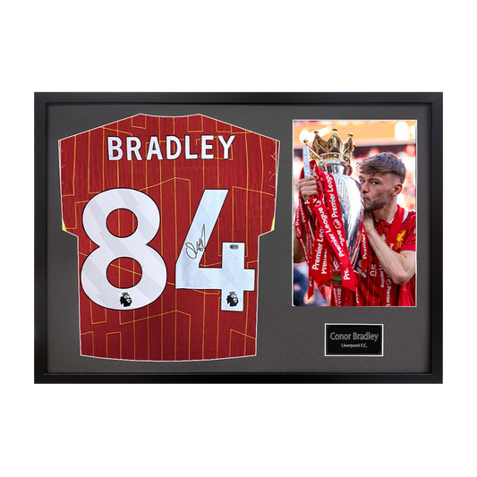 Conor Bradley Signed Liverpool Shirt Classic Frame (ACG Cert)