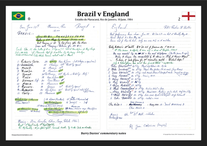 FOOTBALL Brazil v England, Estádio Maracanã, Rio de Janeiro, 10 June, 1984 . Barry Davies