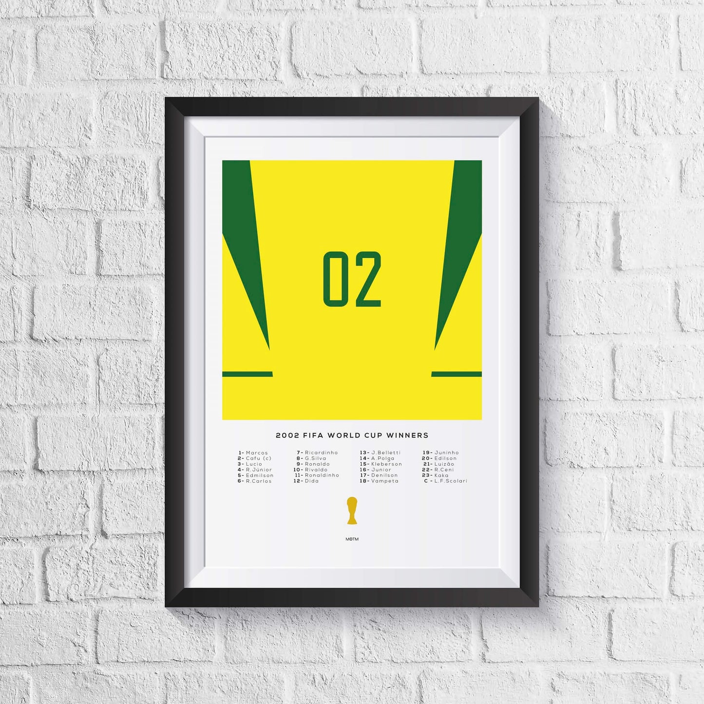 Brazil 2002 World Cup Squad Print