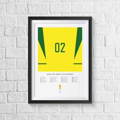 Brazil 2002 World Cup Squad Print