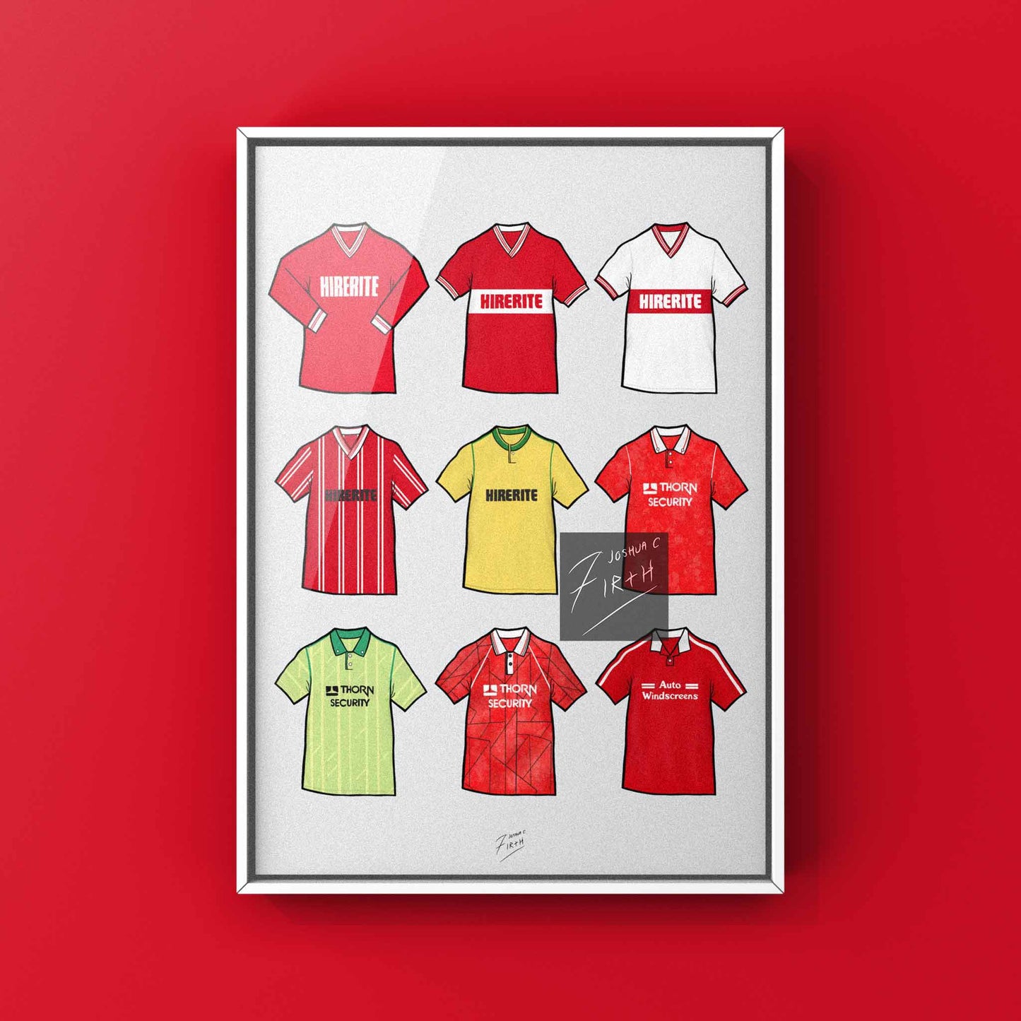 Bristol City Retro Shirts Football Print (9 Shirts)