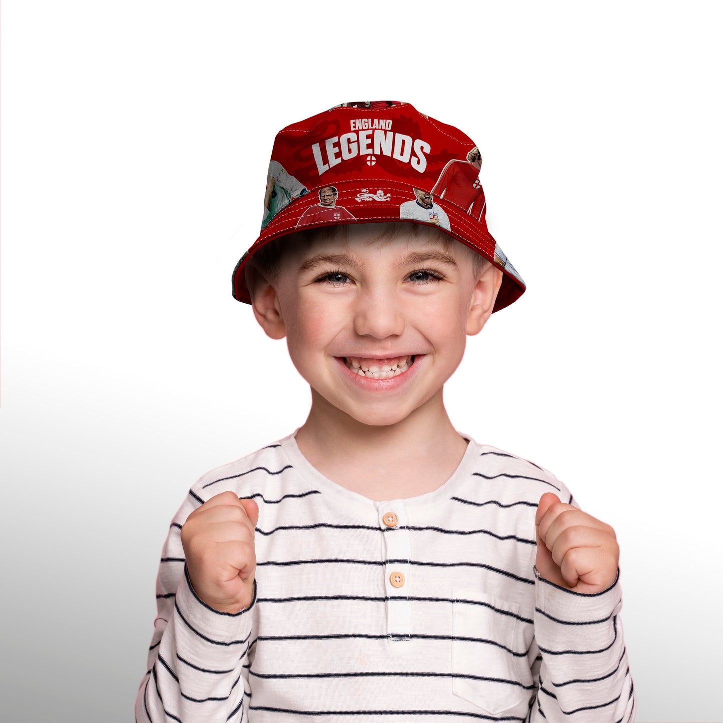 England Legends Montage - Red - Bucket Hat