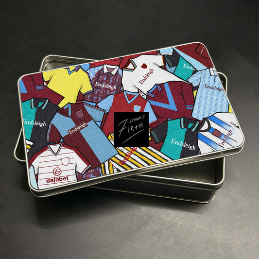Burnley Inspired Retro Shirts Metal Sweets / Biscuit Tin