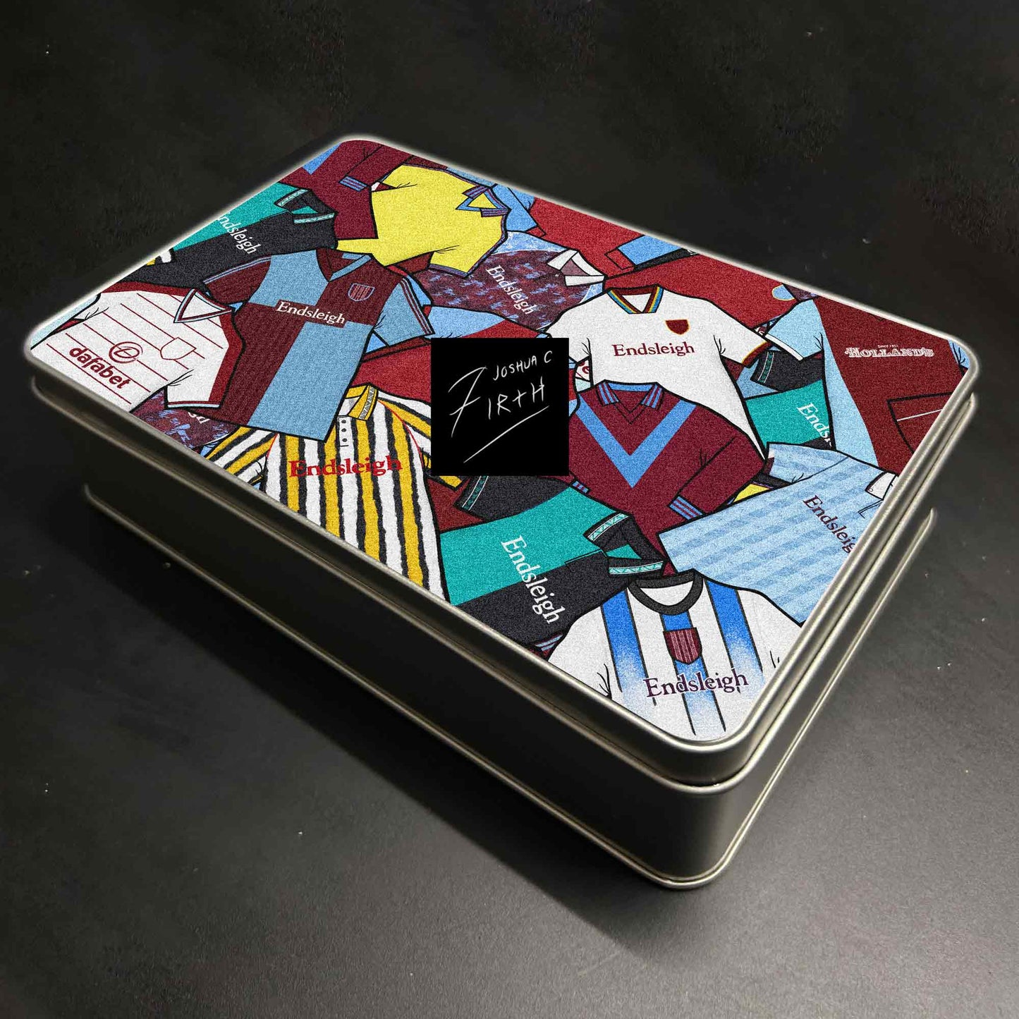 Burnley Inspired Retro Shirts Metal Sweets / Biscuit Tin