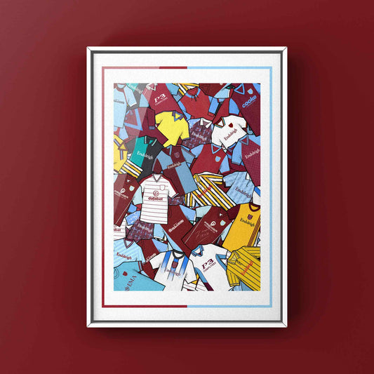 Burnley Kit Collage Retro Shirts Football Print