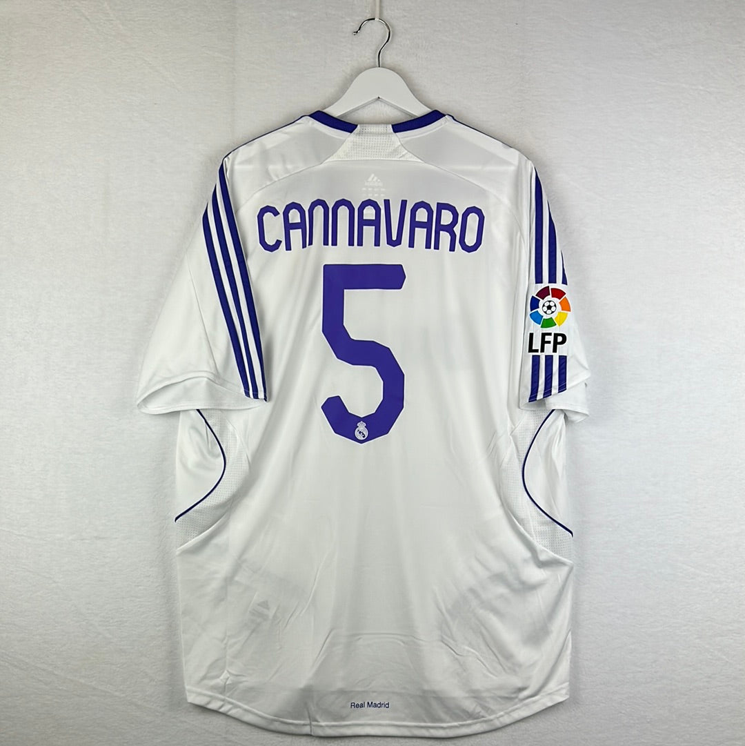 Real Madrid 2007/2008 Player Issue Home Shirt - Cannavaro 5