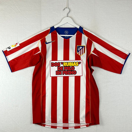 Atletico Madrid 2004/2005 Match Home Shirt - Dos Rubias De Pelo En Pecho Sponsor