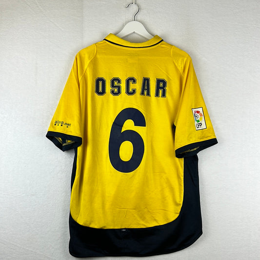 Alaves 2002-2003 Player Issue Away Shirt  Oscar Tellez 6