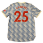 Striped Manchester United 2021/2022 HEAT.RDY Away jersey with 'Sancho' and number '25' on a white background