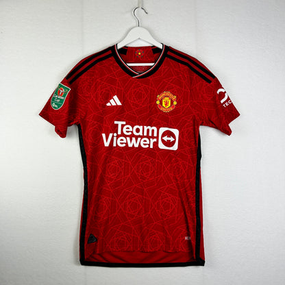 Manchester United 2023/2024 Match Issue Home Shirt - Mainoo 37