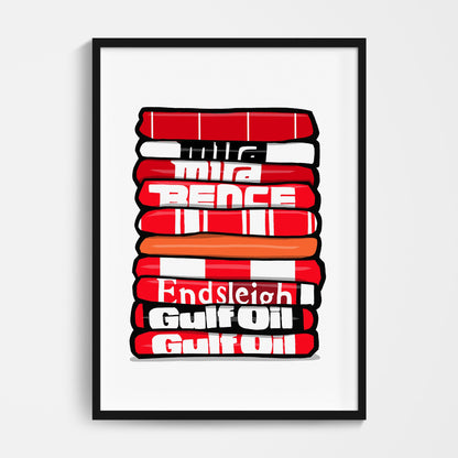 Cheltenham Football Shirt Stack Print