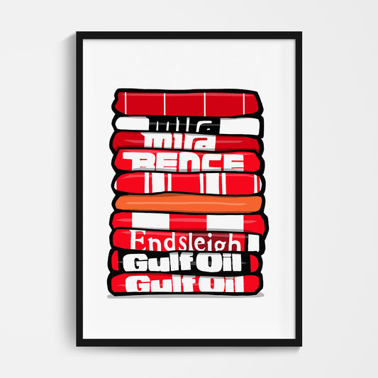 Cheltenham Football Shirt Stack Print