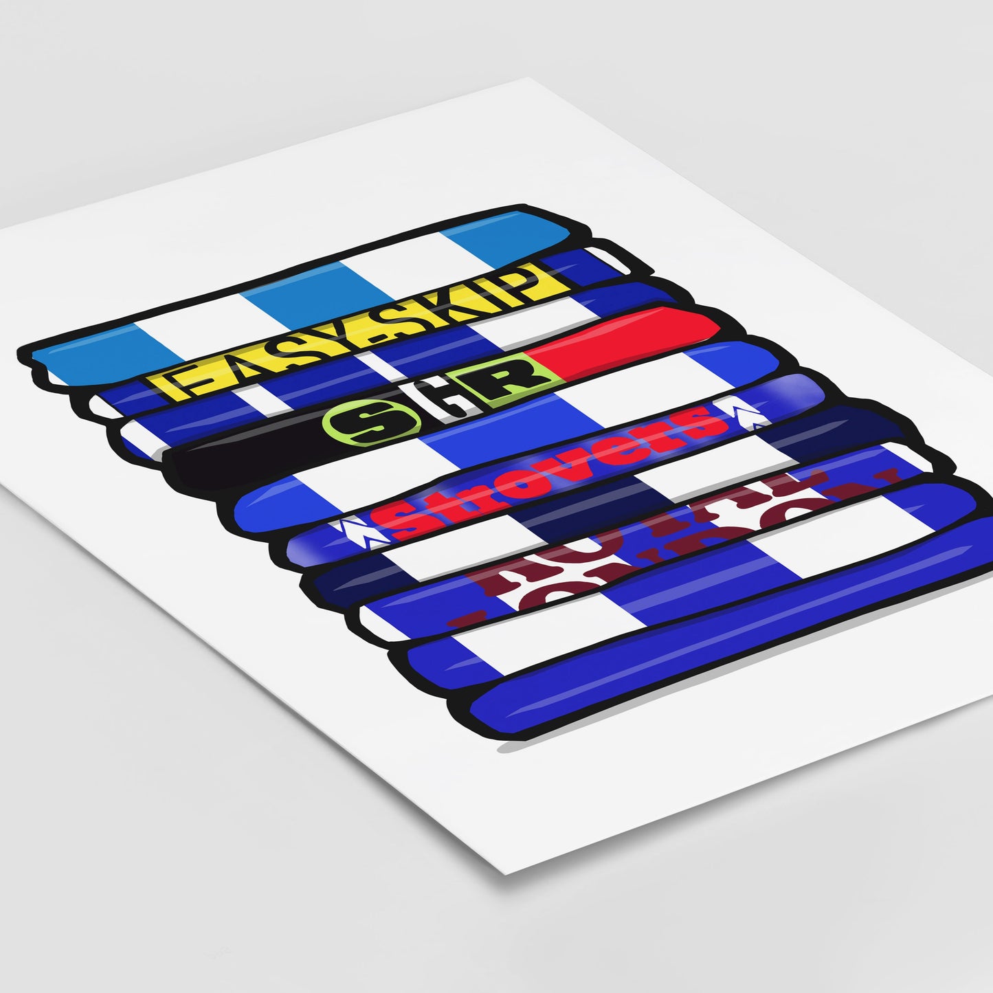 Colchester Football Shirt Stack Print