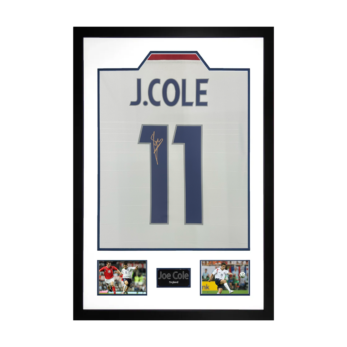 Joe Cole Signed England Shirt Premium Frame