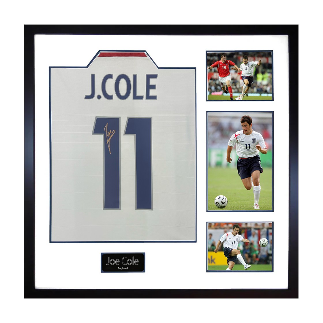 Joe Cole Signed England Shirt Elite Frame