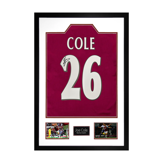 Joe Cole Signed West Ham Shirt Premium Frame