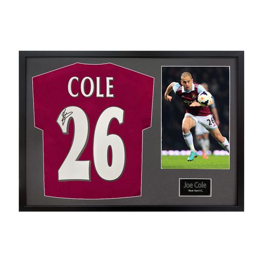 Joe Cole Signed West Ham Shirt Classic Frame