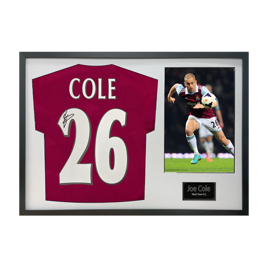 Joe Cole Signed West Ham Shirt Classic Frame