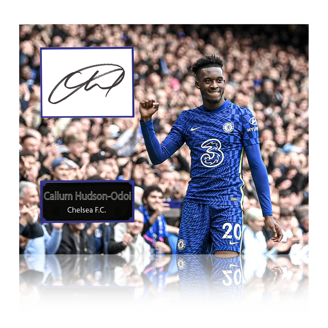 Callum Hudson-Odoi Signed Chelsea Cut Deluxe Mount