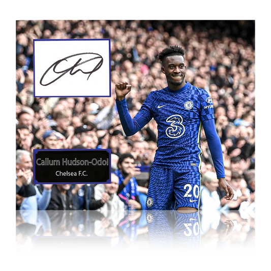 Callum Hudson-Odoi Signed Chelsea Cut Deluxe Mount