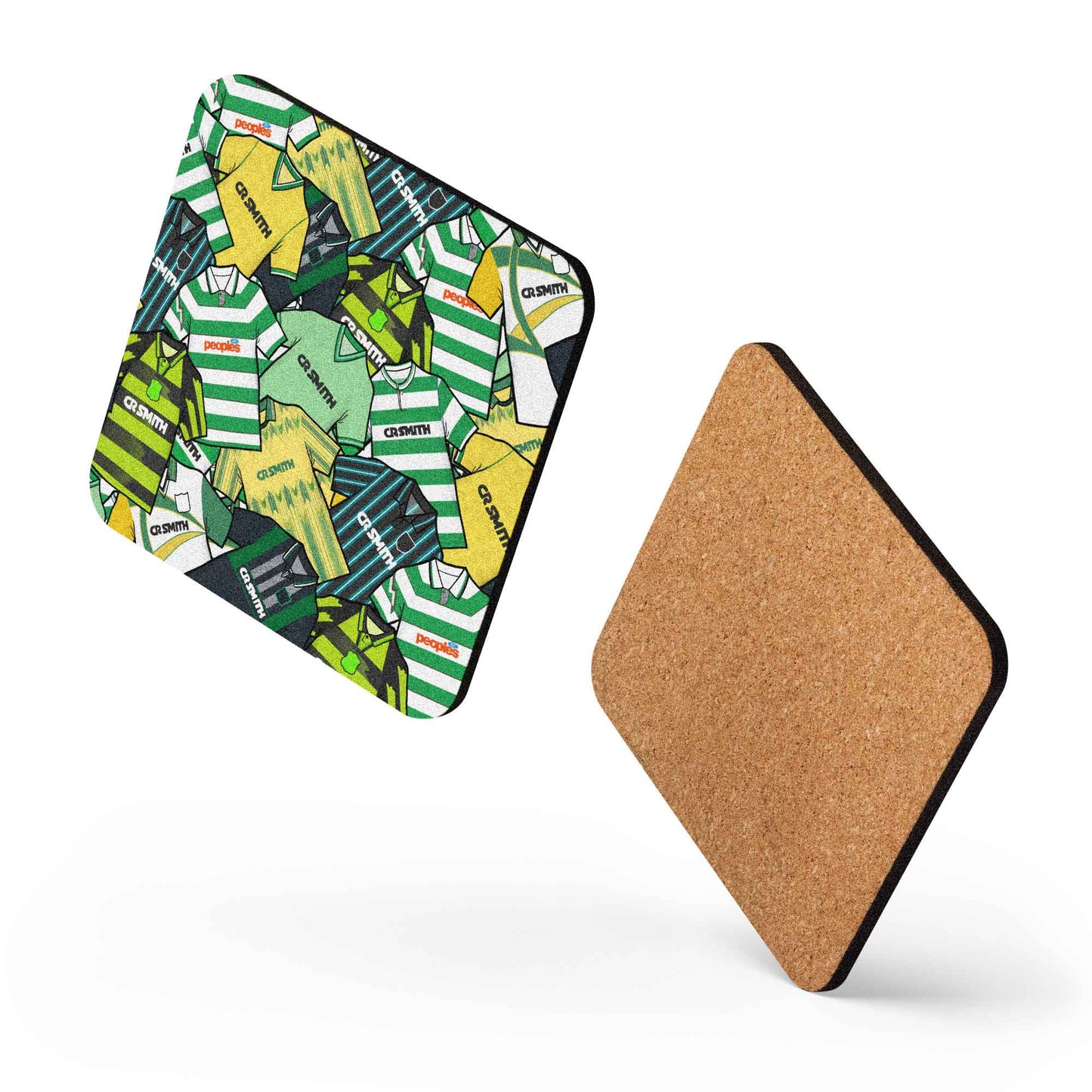 Celtic Collage Of Retro Shirts Football Coaster