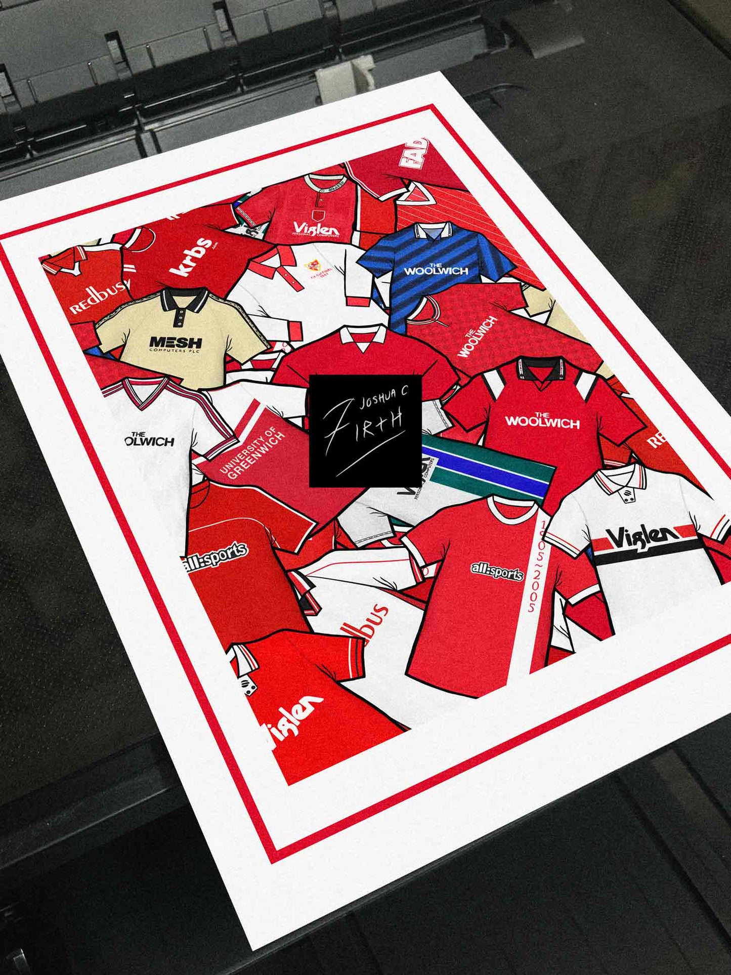 Charlton Kit Collage Retro Shirts Football Print