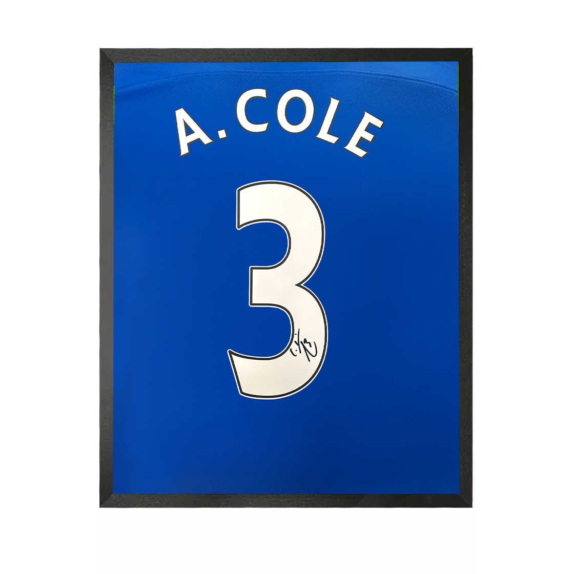 Ashley Cole Signed Chelsea Shirt Compact Frame.