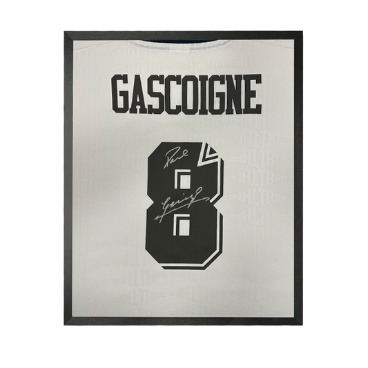 Paul Gascoigne Signed Tottenham Hotspur Shirt Compact Frame