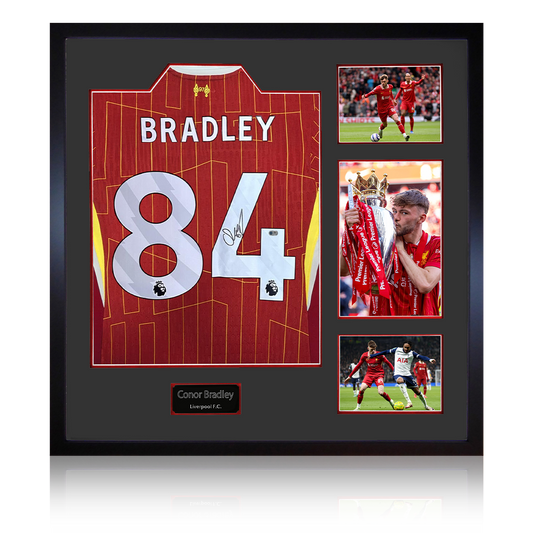 Conor Bradley Signed Liverpool Shirt Elite Frame (ACG Cert)