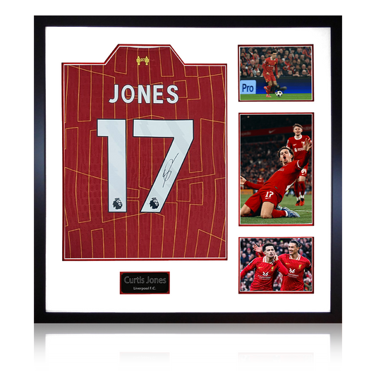 Curtis Jones Signed Liverpool Shirt Elite Frame (AFTAL Authentication)