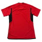 Red sports jersey with black accents on a white background
