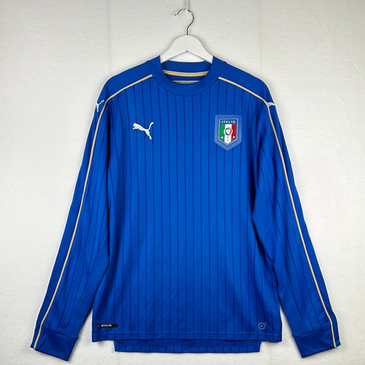 Italy 2016/2017 Home Shirt - Large - Long Sleeve