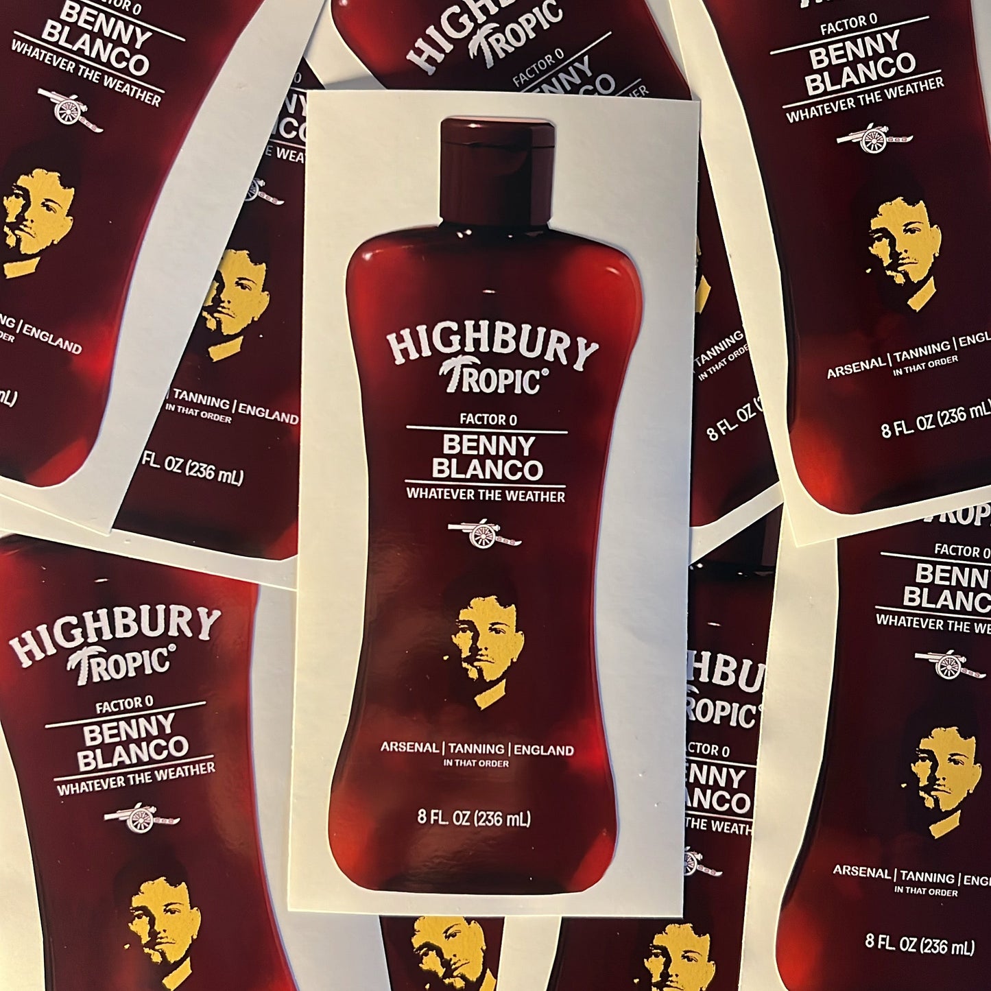 Ben White Tan Bottle Sticker