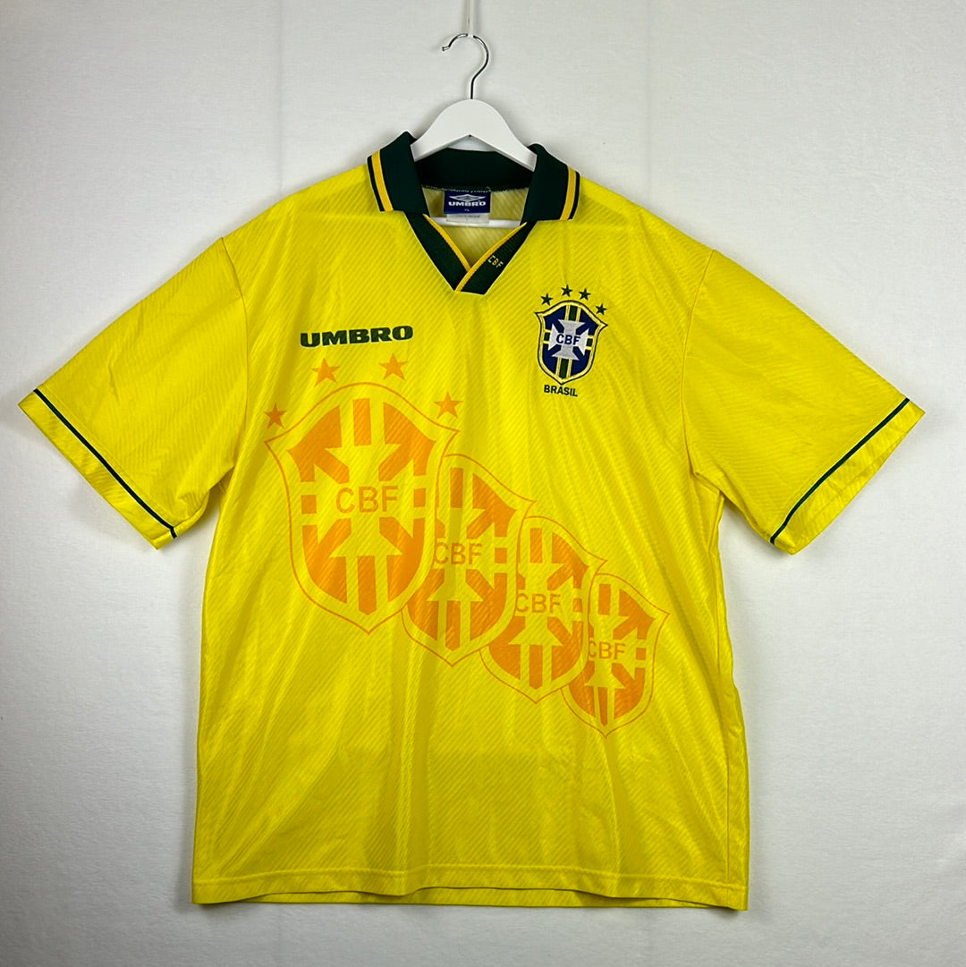 Brazil 1996 Home Shirt - Extra Large
