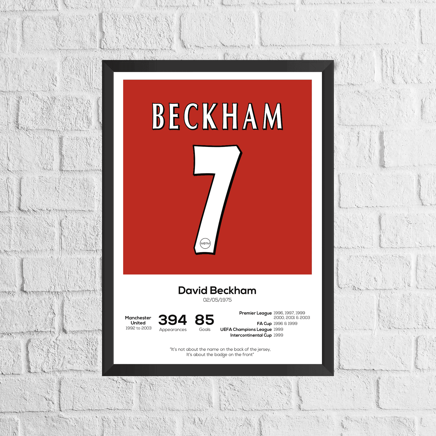 David Beckham Legend Stats Print