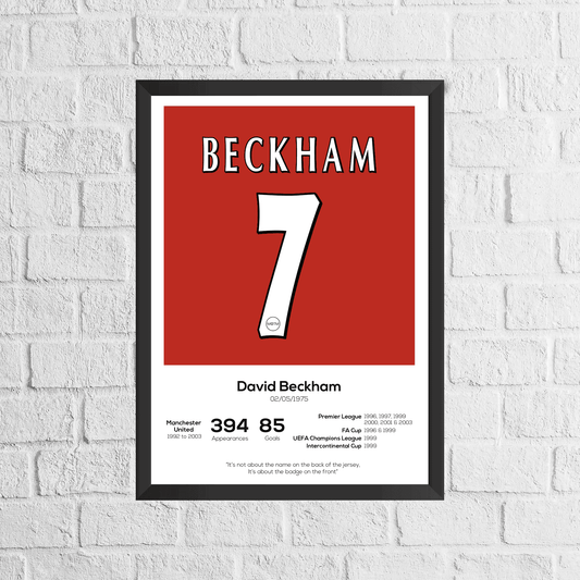 David Beckham Legend Stats Print