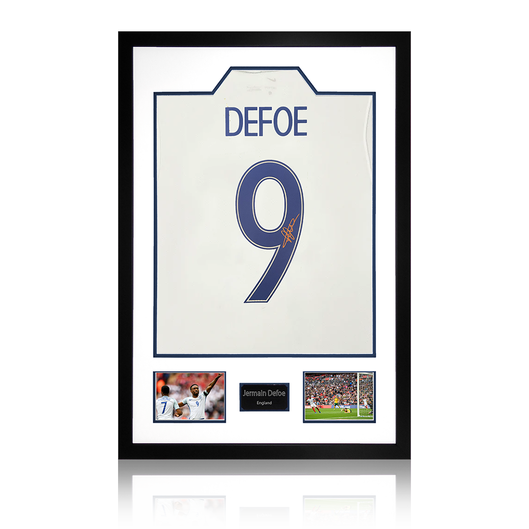 Jermain Defoe Signed England Shirt Premium Frame