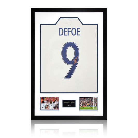 Jermain Defoe Signed England Shirt Premium Frame